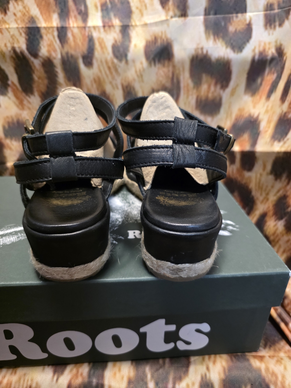 Roots The St. Tropez Tribe Leather Platform Espadrille Sandals - Size 38 / 7.5 - Picture 5 of 8